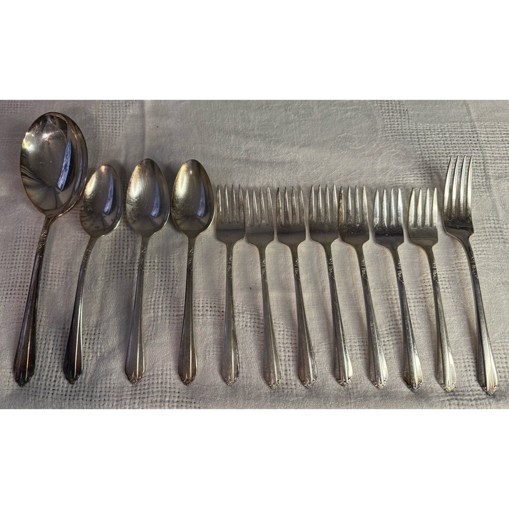 WM ROGERS STARLIGHT CLARIDGE SILVER PLATE INTERNATIONAL SILVER Lot Of 12 Assort.